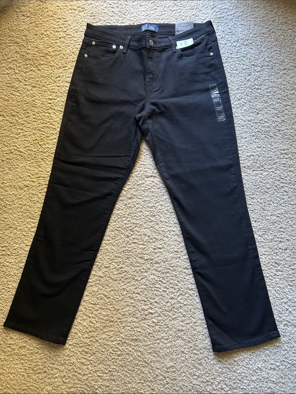 Gap Black Stretch Denim Classic Straight 14/32 Women’s Jeans NWT